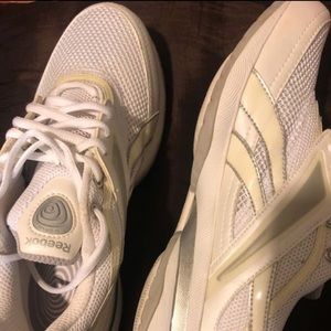White Reebok easy tone sneakers